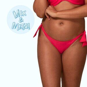 Byron Bay NWT Side Tie Low Rise "Brooke" Pink Bikini Bottom Swim Separate